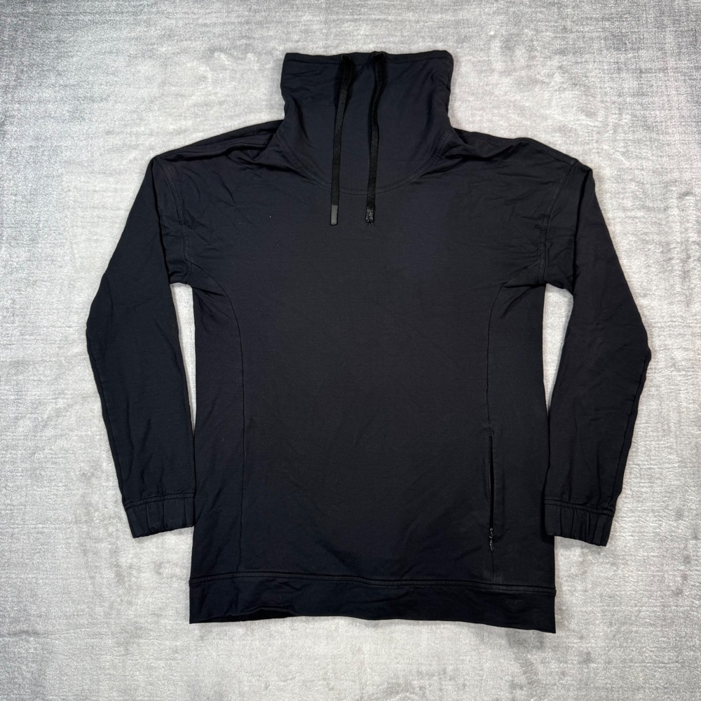 Lululemon Sweatshirt Women 4 Black Funnel Neck Pullover Zipper Pocket Activewear